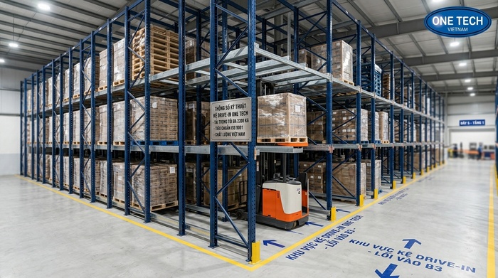 Báo giá kệ drive in theo thiết kế và tải trọng pallet