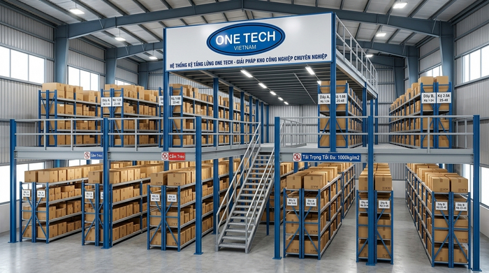 Kệ sàn mezzanine lưu trữ thùng hàng Kệ sàn mezzanine cho kho lưu trữ thùng carton