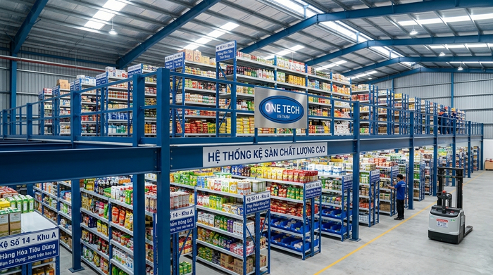 Kệ mezzanine kho thương mại Kệ sàn mezzanine cho kho thương mại và hàng tiêu dùng