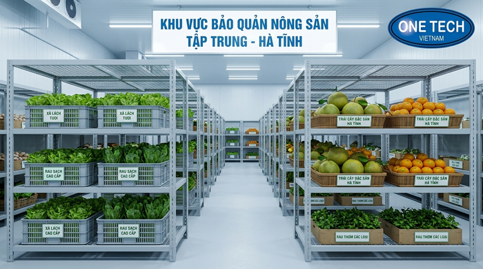 Kệ lưới kho lạnh cho nông sản Hà Tĩnh Kệ lưới kho lạnh thông thoáng cho kho nông sản tại Hà Tĩnh