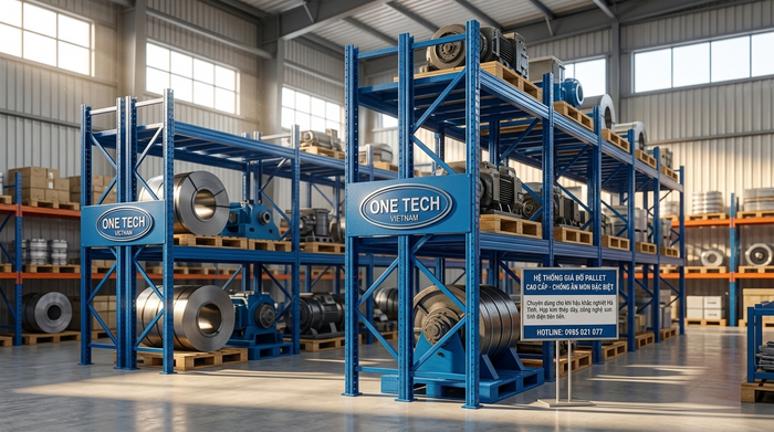 Kệ pallet chống ăn mòn cho kho gần biển và khu công nghiệp Kệ pallet chống ăn mòn phù hợp khí hậu Hà Tĩnh