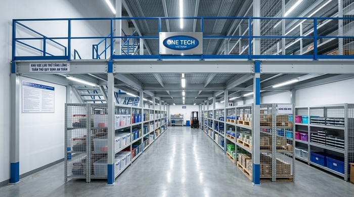 Kệ mezzanine kết hợp kệ lưới Kệ sàn mezzanine kết hợp kệ lưới cho kho hàng nhẹ