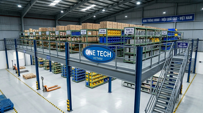 Kệ mezzanine kết hợp kệ trung tải Kệ sàn mezzanine kết hợp kệ trung tải lưu trữ thùng hàng