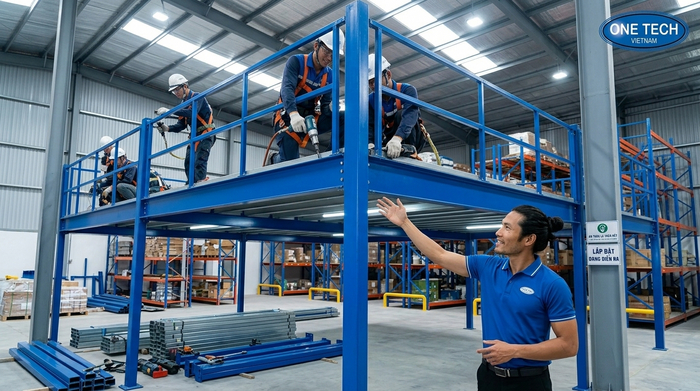 Lắp đặt kệ sàn mezzanine Hà Tĩnh Lắp đặt kệ sàn mezzanine Hà Tĩnh trực tiếp tại kho