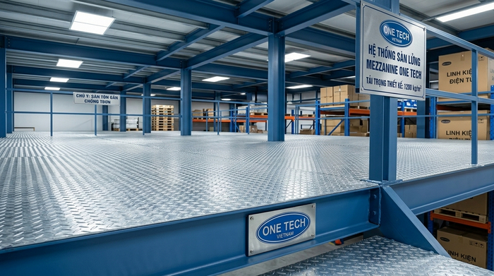 Mặt sàn tôn gân kệ mezzanine Hà Tĩnh Mặt sàn tôn gân cho hệ kệ mezzanine chịu tải
