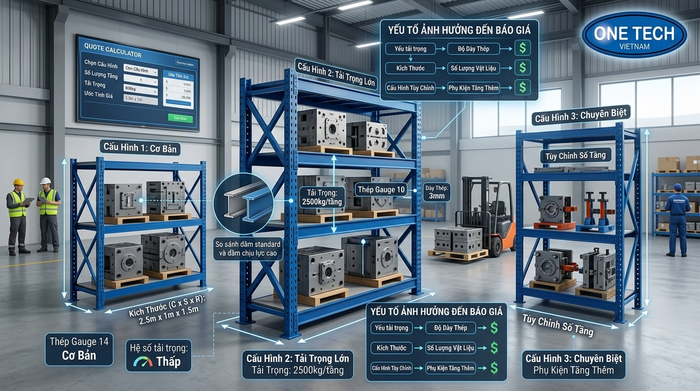 Các yếu tố ảnh hưởng đến báo giá kệ khuôn Hà Tĩnh Báo giá Kệ Khuôn Hà Tĩnh theo tải trọng kích thước và vật liệu