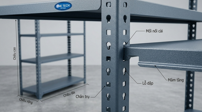 Cấu tạo chi tiết kệ sắt v lỗ Hà Tĩnh chuẩn ISO