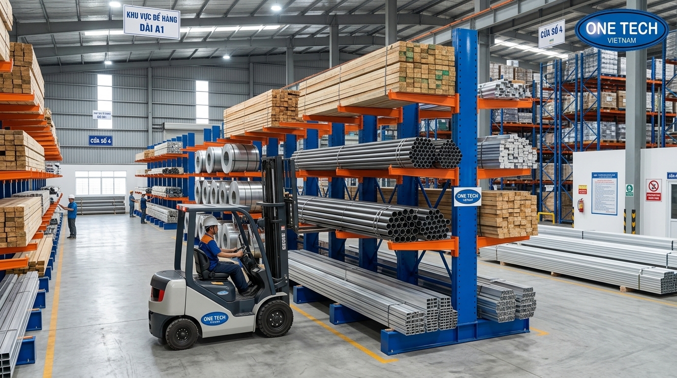 Kệ cantilever tải trọng nặng cho kho Hà Tĩnh Kệ cantilever cho kho tải trọng nặng tại Hà Tĩnh