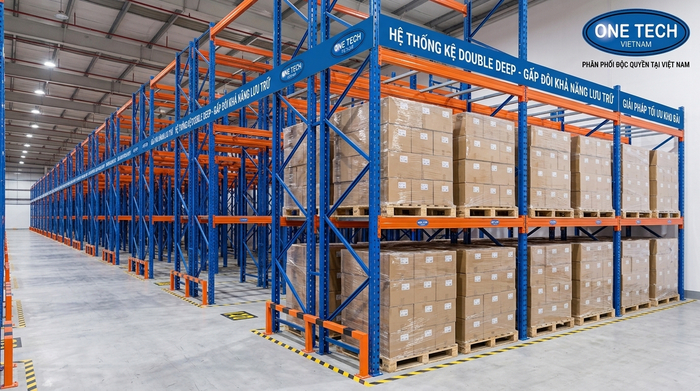 Kệ Double Deep Hà Tĩnh mô hình lưu trữ hai sâu Mô hình kệ Double Deep Hà Tĩnh lưu trữ hai pallet theo chiều sâu