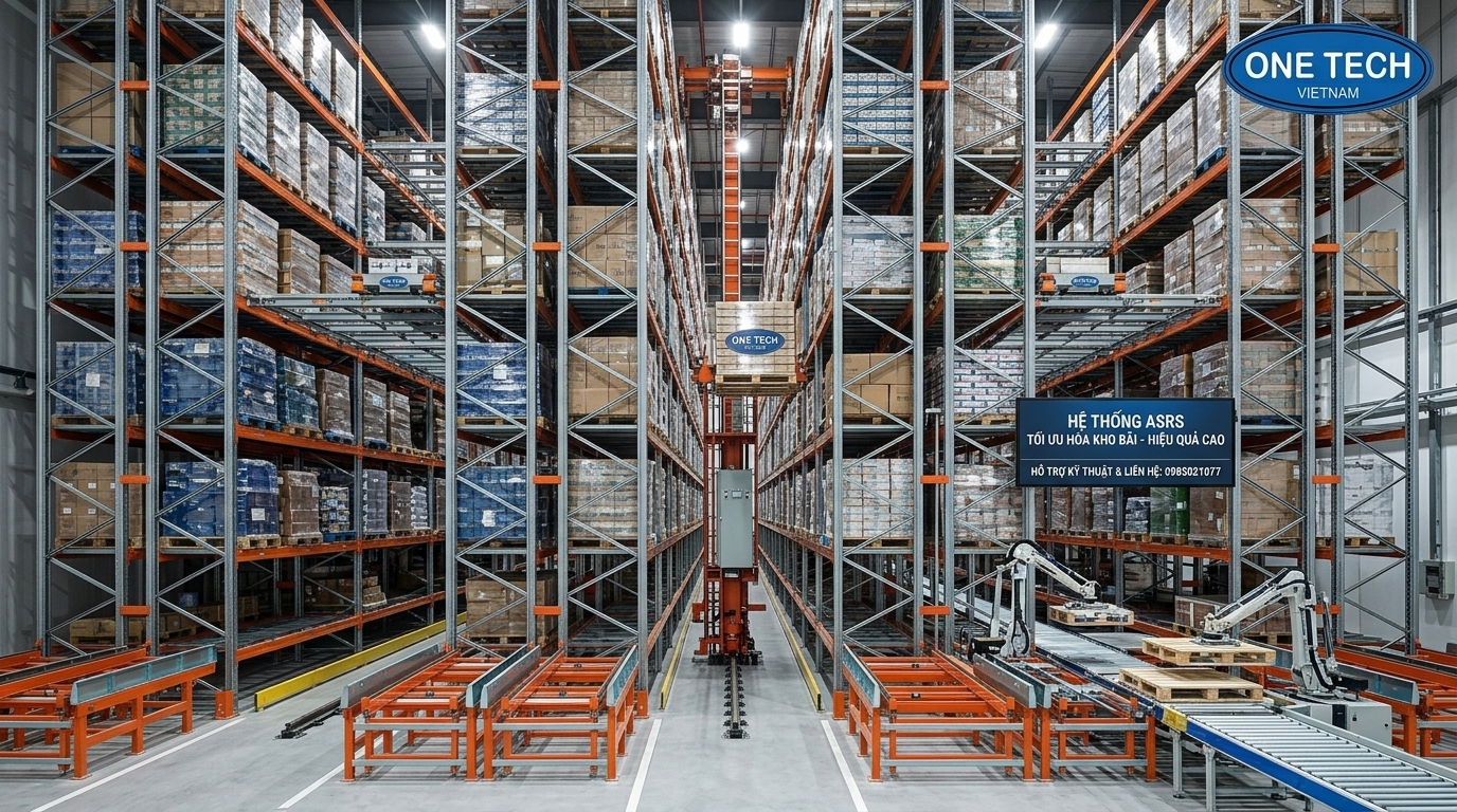 Mô hình hệ thống kệ kho ASRS Hà Tĩnh Mô hình kệ kho ASRS Hà Tĩnh với robot lấy hàng tự động