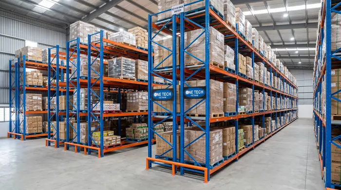 Hệ thống Kệ Push Back cho kho công nghiệp Hà Tĩnh Kệ Push Back trong kho hàng công nghiệp tại Hà Tĩnh