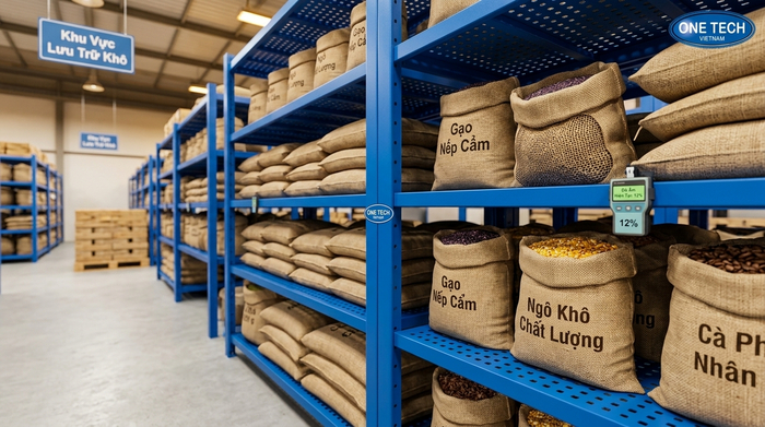 Kệ sắt cho kho nông sản thoáng khí chống ẩm