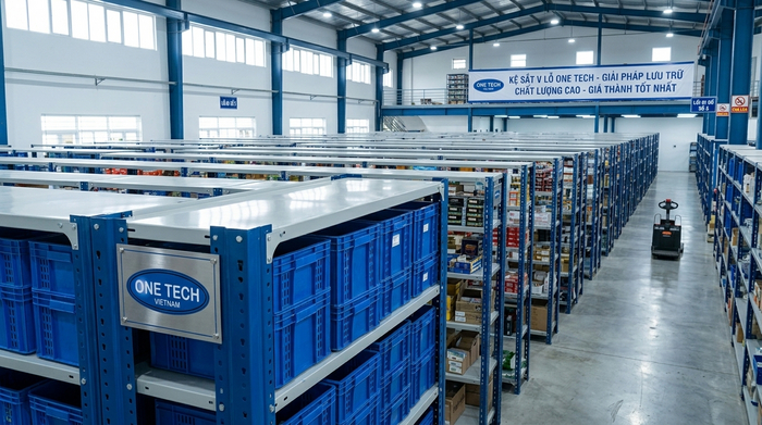 Kho hàng sử dụng kệ sắt v lỗ giá tốt