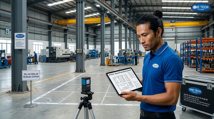 Khảo sát hiện trường trước khi thiết kế kệ khuôn Khảo sát kho trước khi thiết kế và lắp đặt Kệ Khuôn Hà Tĩnh