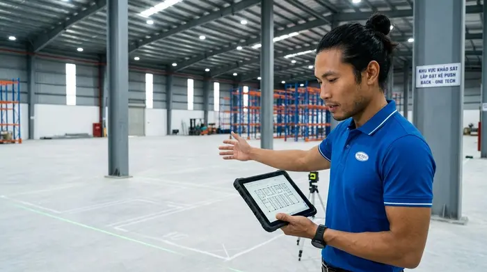 Thi công lắp đặt Kệ Push Back Hà Tĩnh Lắp đặt Kệ Push Back Hà Tĩnh theo bản vẽ kỹ thuật