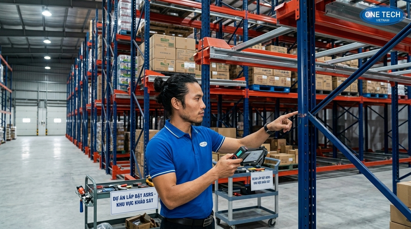 Khảo sát thiết kế kệ kho ASRS Hà Tĩnh Kỹ thuật khảo sát mặt bằng lắp đặt kệ kho ASRS Hà Tĩnh