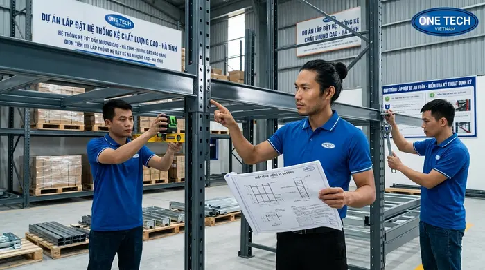 Nghiệm thu an toàn Kệ Push Back sau lắp đặt Nghiệm thu hệ Kệ Push Back sau khi lắp đặt tại kho