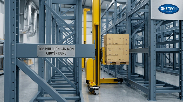 Lớp phủ chống ăn mòn cho Stacker-Crane Hà Tĩnh và kệ kho công nghiệp