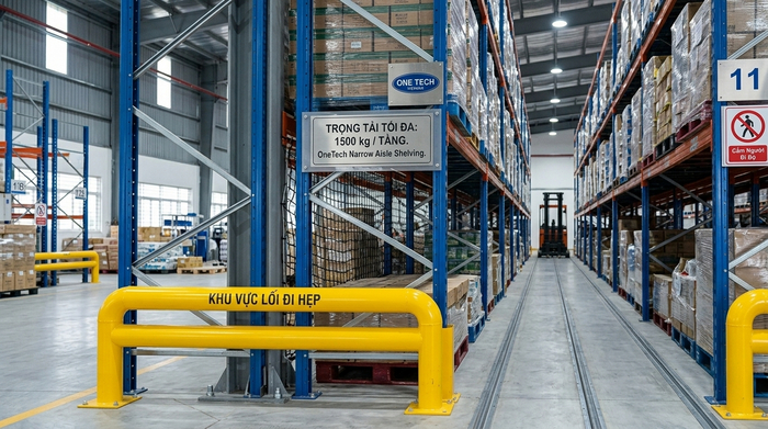Phụ kiện an toàn kệ narrow aisle Phụ kiện an toàn cho hệ thống kệ có lối đi hẹp tại Hà Tĩnh