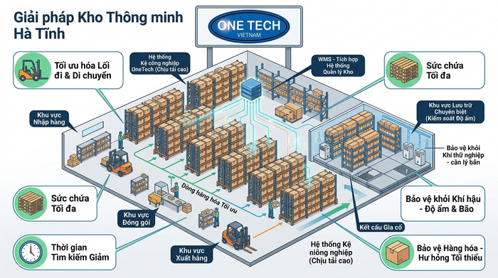 Thiết kế sơ đồ kệ kho thông minh tại Hà Tĩnh Sơ đồ bố trí kệ kho thông minh tối ưu lối đi tại Hà Tĩnh