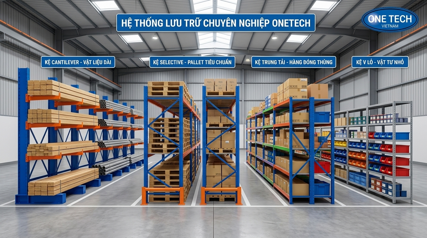 So sánh kệ tay đỡ và các loại kệ kho khác So sánh kệ tay đỡ với kệ kho khác tại Hà Tĩnh