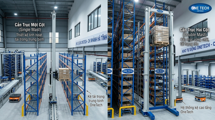 So sánh Stacker-Crane một cột và hai cột cho kho Hà Tĩnh