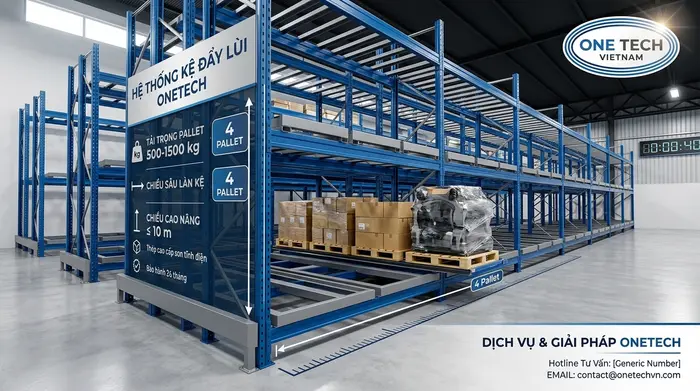 Cấu tạo ray và xe trượt Kệ Push Back Ray và xe trượt của Kệ Push Back chịu tải nặng