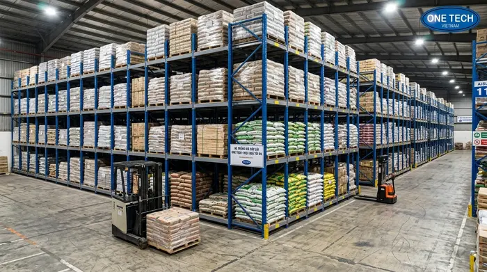 Kệ Push Back cho kho vật liệu và hàng pallet Ứng dụng Kệ Push Back trong kho vật liệu tại Hà Tĩnh