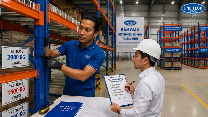 Bàn giao hệ kệ kho hàng sau lắp đặt tại Hà Tĩnh