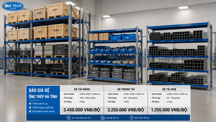 Báo giá kệ để ống thép Hà Tĩnh Báo giá kệ để ống thép Hà Tĩnh theo kích thước và tải trọng