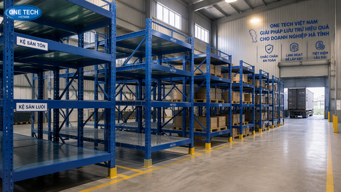Bố trí kệ xếp chồng trong kho Hà Tĩnh Bố trí kệ xếp chồng trong kho công nghiệp tại Hà Tĩnh