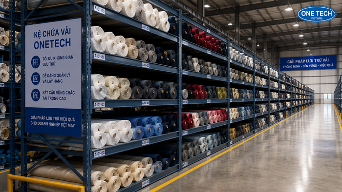 Kệ chứa vải khu vực Vũng Áng Hà Tĩnh Kệ chứa vải cho kho logistics khu vực Vũng Áng Hà Tĩnh