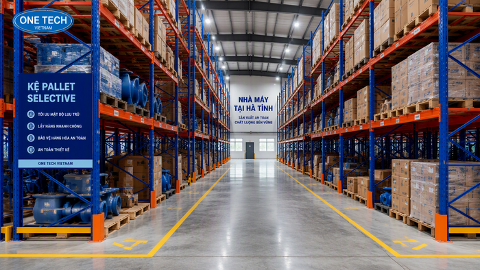 Kệ selective cho kho hàng pallet tại Hà Tĩnh