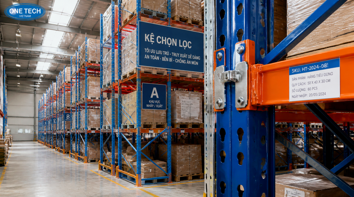 Kệ selective trong kho logistics tại Hà Tĩnh