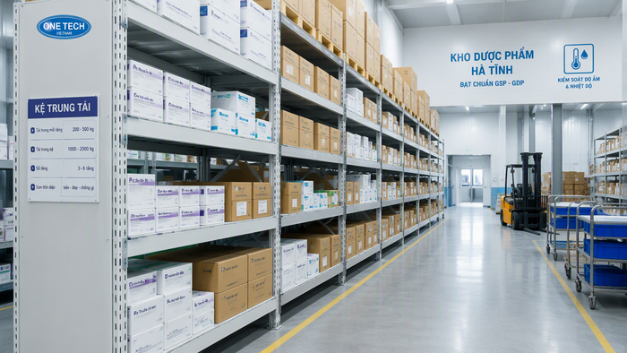 Kệ trung tải dược phẩm sơn tĩnh điện chống ẩm Kệ trung tải cho kho dược phẩm và thiết bị y tế tại Hà Tĩnh