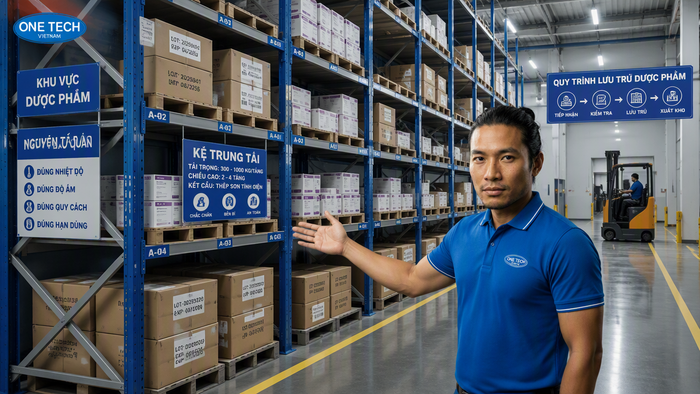 Thiết kế lối đi xe nâng cho kho dược phẩm Lối đi xe nâng trong kho dược phẩm lắp kệ hạng nặng