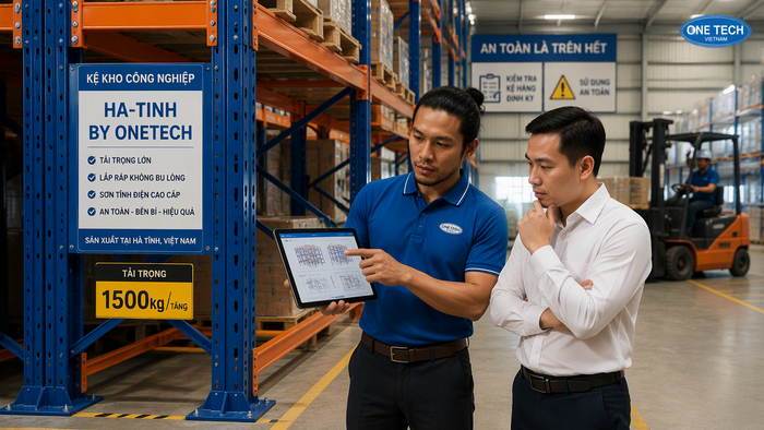 Kệ kho hàng Hà Tĩnh thuộc OneTech Group tư vấn thiết kế kệ kho