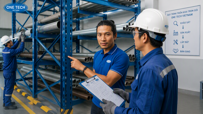 Quy trình triển khai kệ để ống thép Hà Tĩnh Quy trình khảo sát sản xuất lắp đặt kệ để ống thép Hà Tĩnh