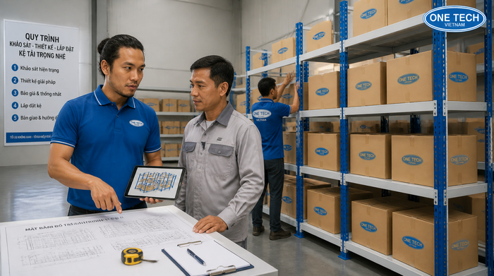 Quy trình khảo sát, thiết kế và lắp đặt kệ tải trọng nhẹ tại Hà Tĩnh