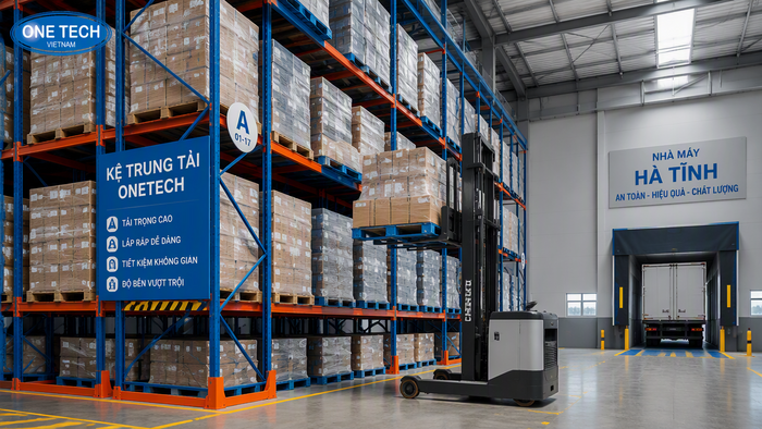 Thiết bị phụ trợ kết hợp với kệ kho hàng tại Hà Tĩnh
