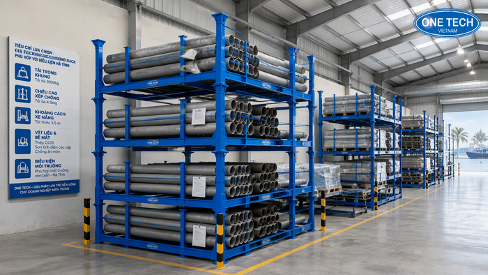 Tiêu chí chọn kệ xếp chồng Hà Tĩnh Tiêu chí chọn kệ xếp chồng Hà Tĩnh theo tải trọng và môi trường kho